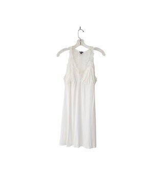 Fleurt White Lace & Modal Chemise Night Dress Women's Size Large